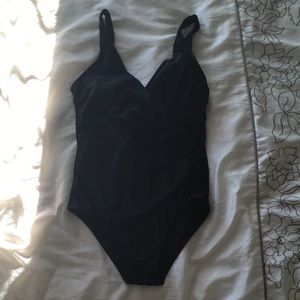 Black one piece bathing suit